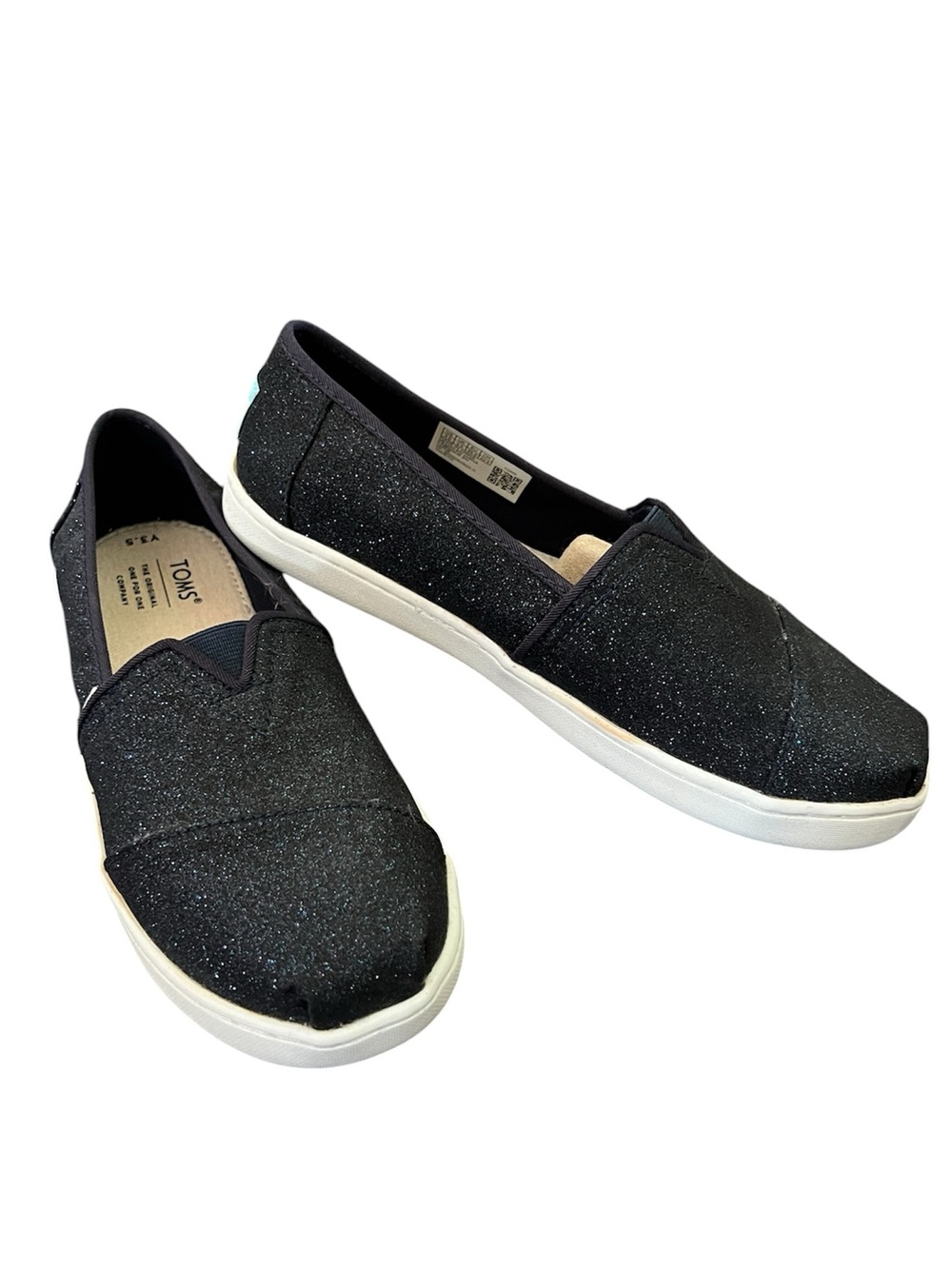 NEW TOMS Classic Glitter Navy Slip-ons  Y 3.5